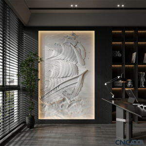 3DWD-1118 Wall Decor Sail Design CNC 3D Model Artcam Relief & STL File Download CNCadda.Com